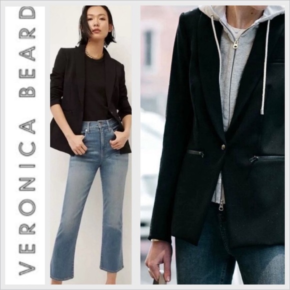 Veronica Beard Scuba Blazer Jacket Black 4 - Picture 1 of 12